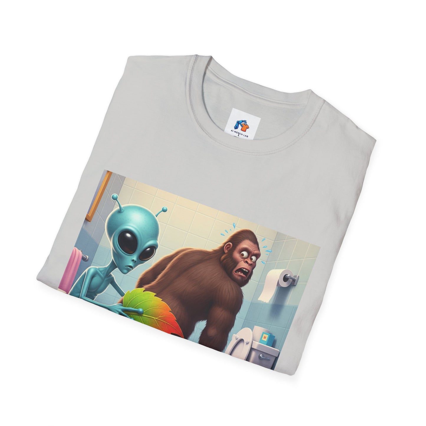 Funny Alien Bigfoot T-Shirt, Unisex Graphic Tee, Humor Shirt, Quirky Gift for Friends, Casual Everyday Wear, Perfect for Parties