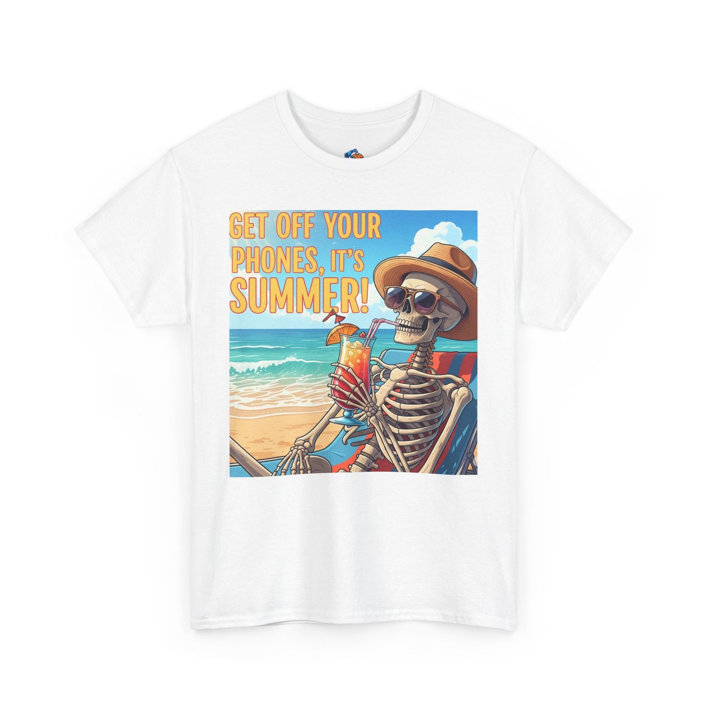 Beach Vibes Skeleton Tee - Unisex Summer Shirt, Funny Graphic Tee, Tropical Vacation Top, Gift for Beach Lovers, Summer Party Wear