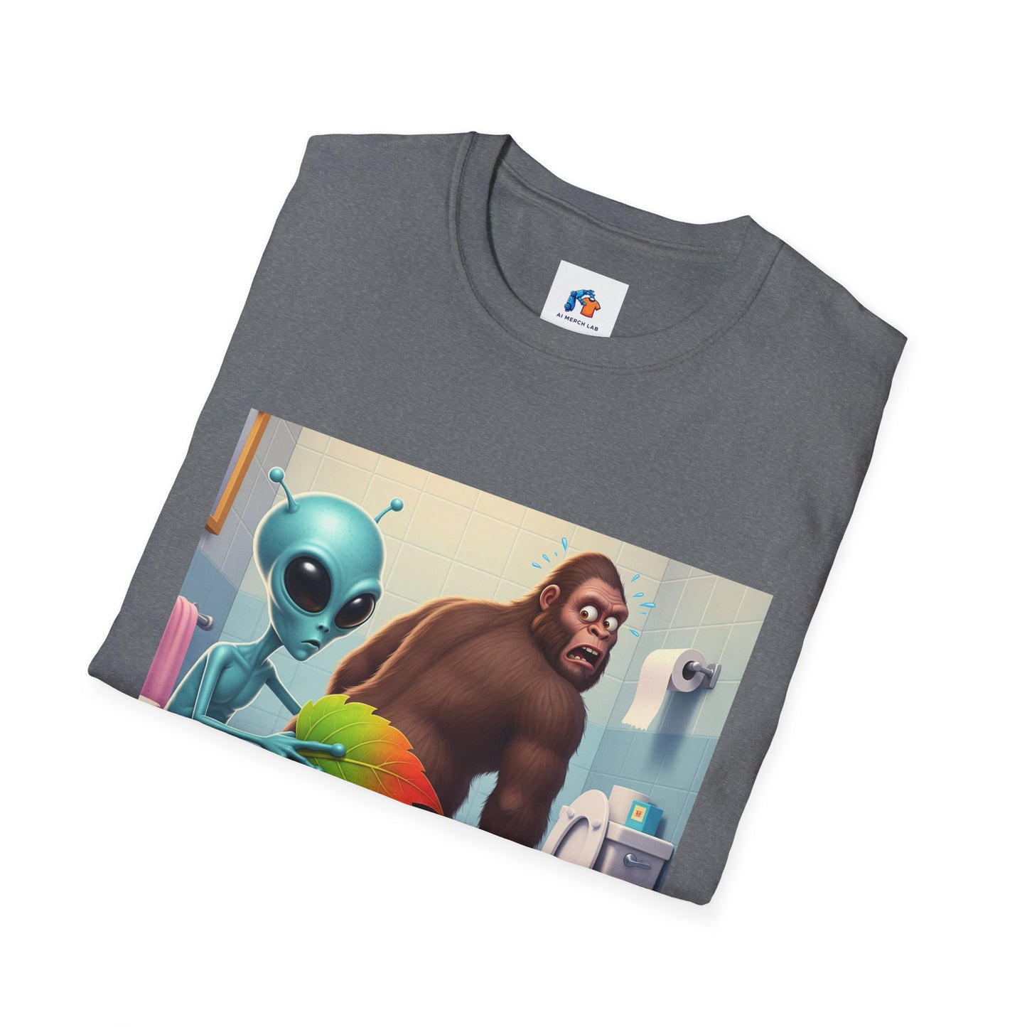 Funny Alien Bigfoot T-Shirt, Unisex Graphic Tee, Humor Shirt, Quirky Gift for Friends, Casual Everyday Wear, Perfect for Parties