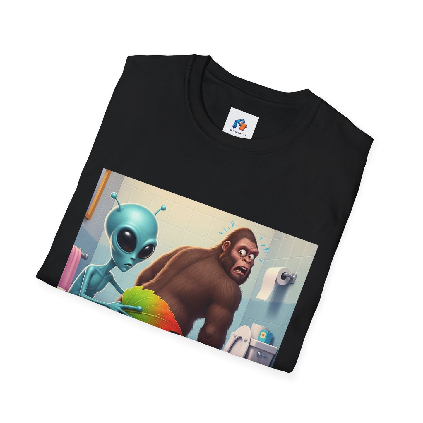 Funny Alien Bigfoot T-Shirt, Unisex Graphic Tee, Humor Shirt, Quirky Gift for Friends, Casual Everyday Wear, Perfect for Parties