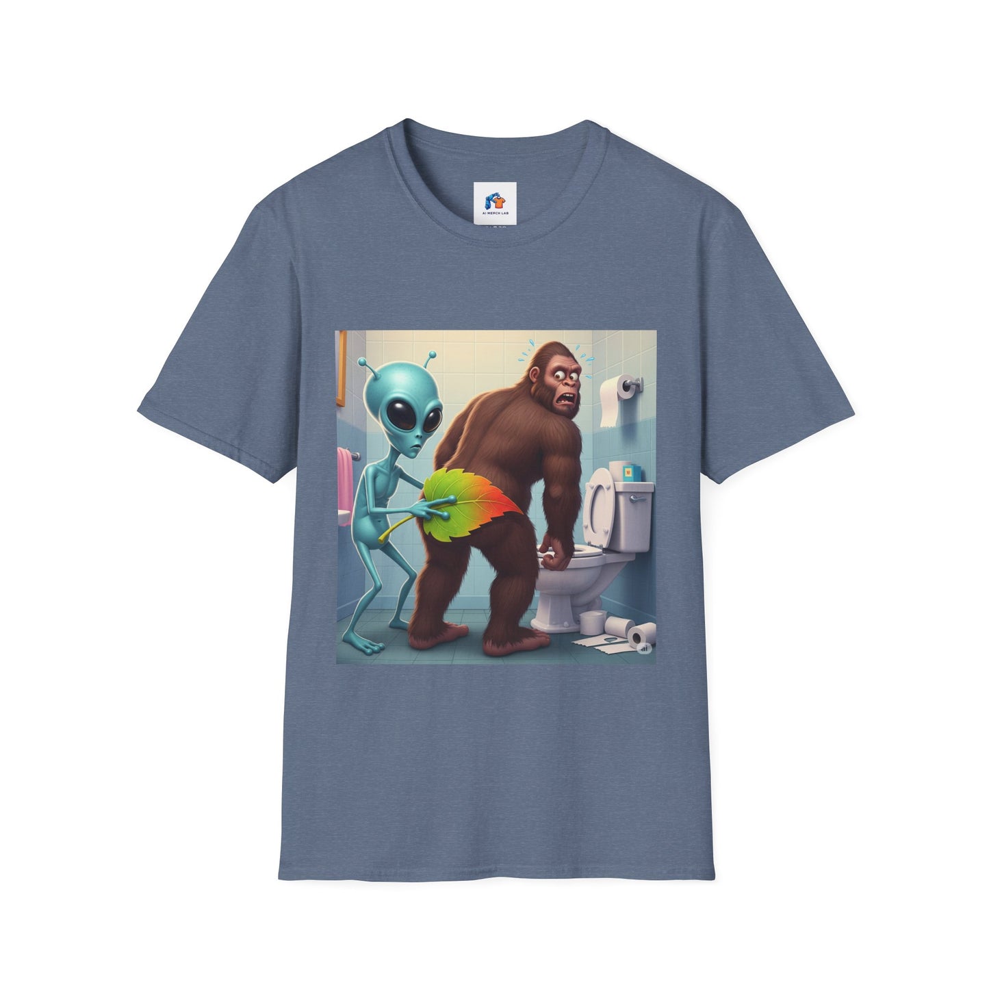 Funny Alien Bigfoot T-Shirt, Unisex Graphic Tee, Humor Shirt, Quirky Gift for Friends, Casual Everyday Wear, Perfect for Parties
