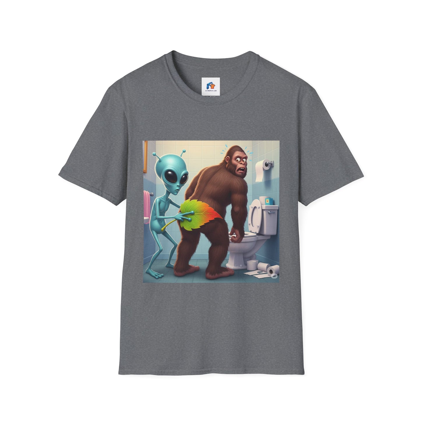 Funny Alien Bigfoot T-Shirt, Unisex Graphic Tee, Humor Shirt, Quirky Gift for Friends, Casual Everyday Wear, Perfect for Parties