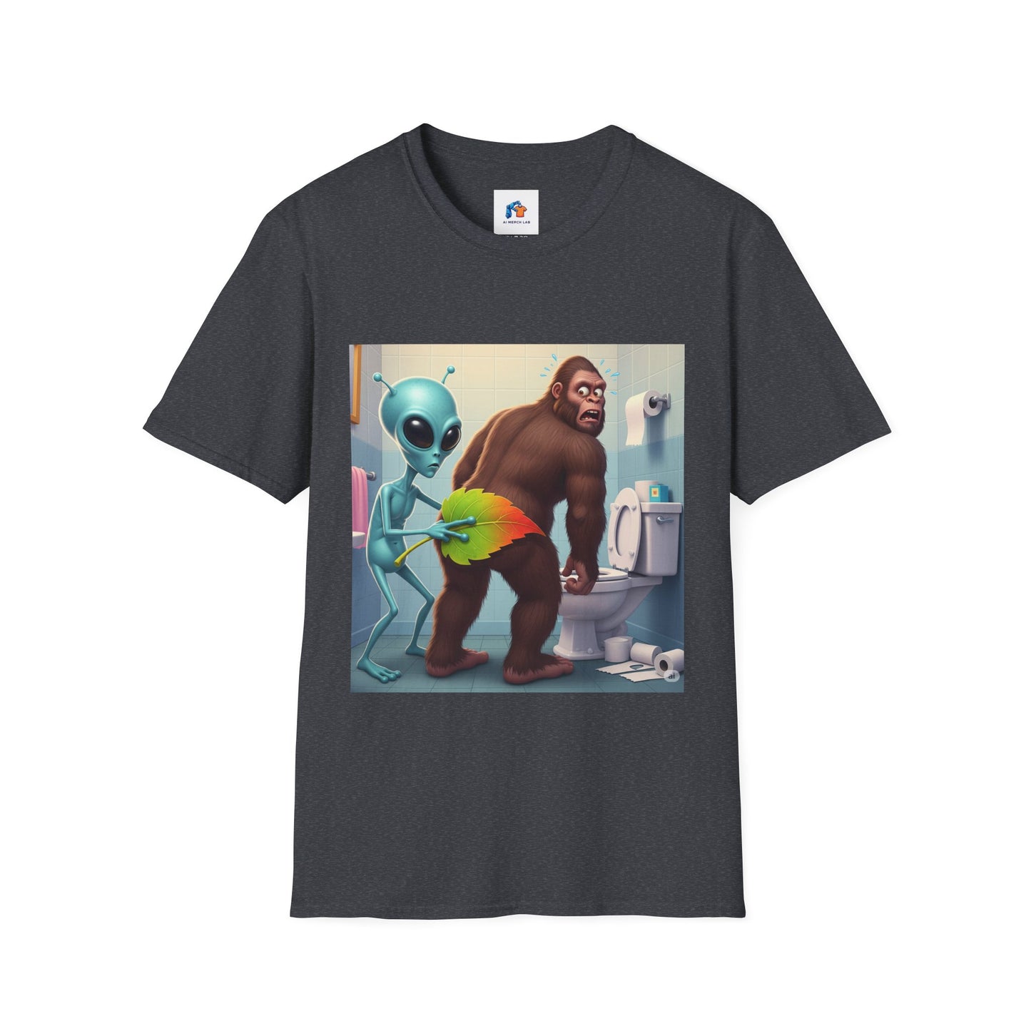 Funny Alien Bigfoot T-Shirt, Unisex Graphic Tee, Humor Shirt, Quirky Gift for Friends, Casual Everyday Wear, Perfect for Parties