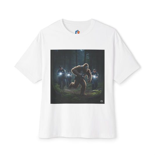 Funny Big Foot Unisex Tee - Bigfoot Running from Police