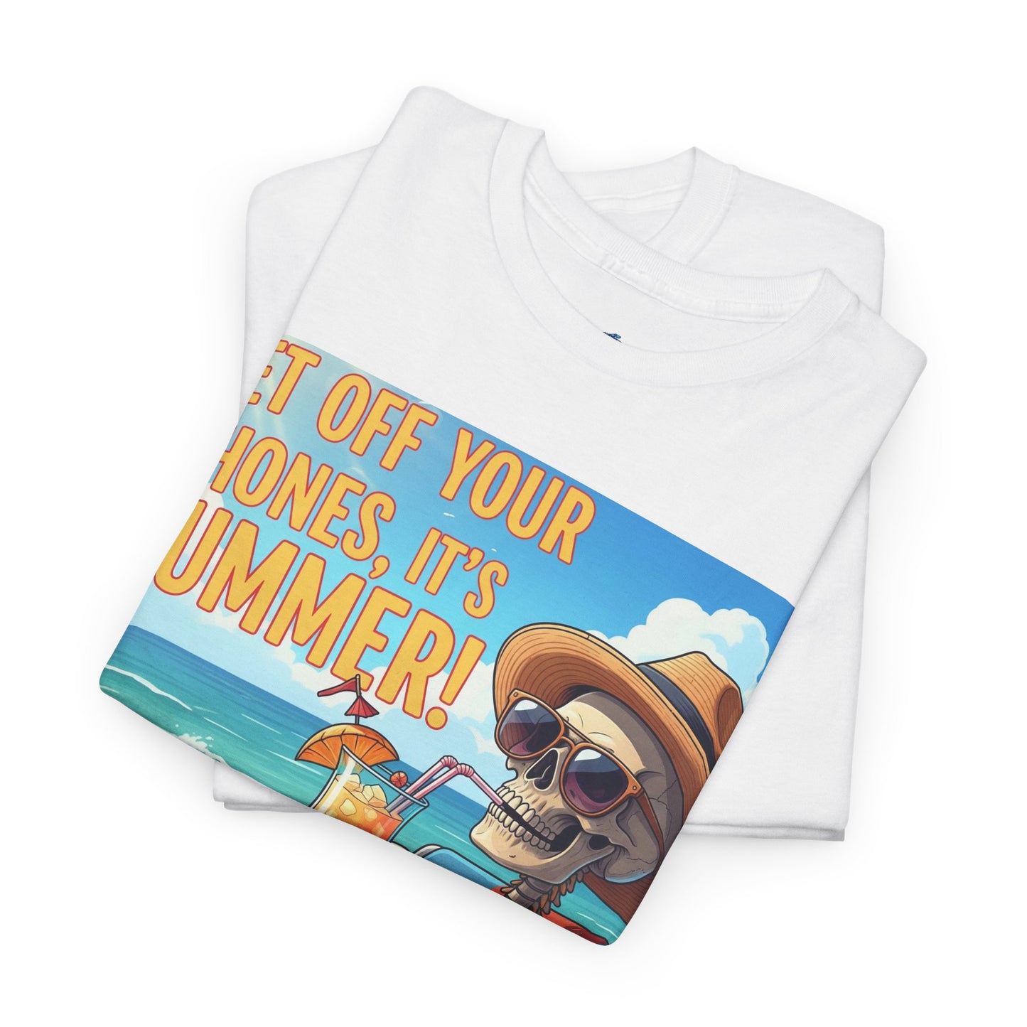 Beach Vibes Skeleton Tee - Unisex Summer Shirt, Funny Graphic Tee, Tropical Vacation Top, Gift for Beach Lovers, Summer Party Wear