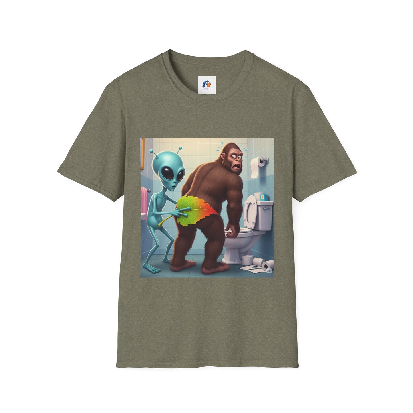 Funny Alien Bigfoot T-Shirt, Unisex Graphic Tee, Humor Shirt, Quirky Gift for Friends, Casual Everyday Wear, Perfect for Parties