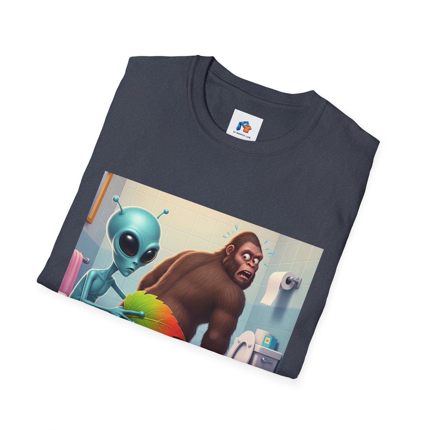 Funny Alien Bigfoot T-Shirt, Unisex Graphic Tee, Humor Shirt, Quirky Gift for Friends, Casual Everyday Wear, Perfect for Parties